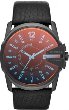 Мужские наручные часы с черным кожаным ремешком  DZ1657 Diesel