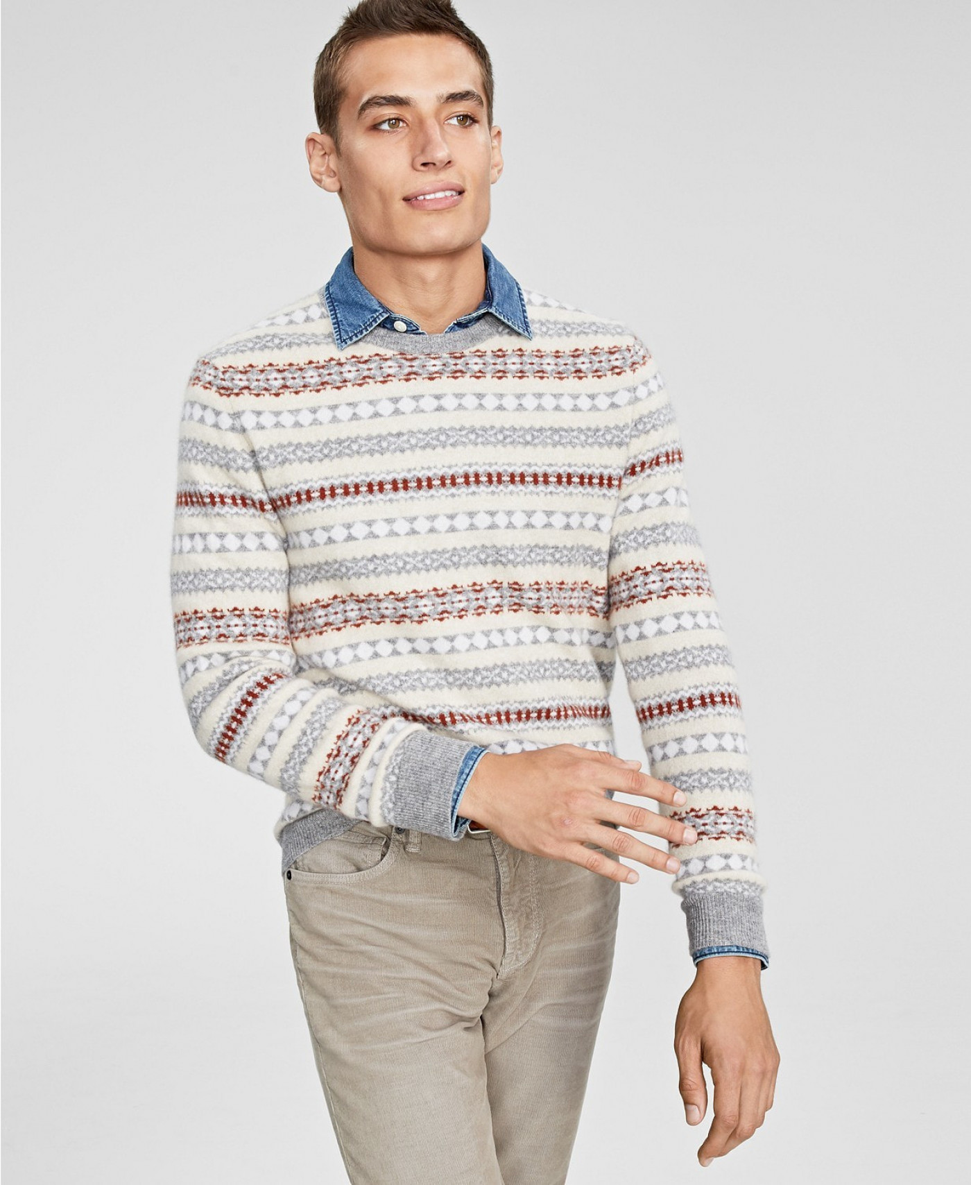 Club Room Men s Fair Isle Cashmere Sweater Created for Macy s 1608426