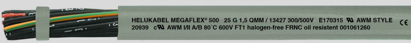 HELUKABEL MEGAFLEX 500 сигнальный кабель Серый 13448