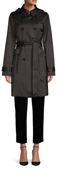 Женское пальто DKNY Hooded Double-Breasted Trench Coat