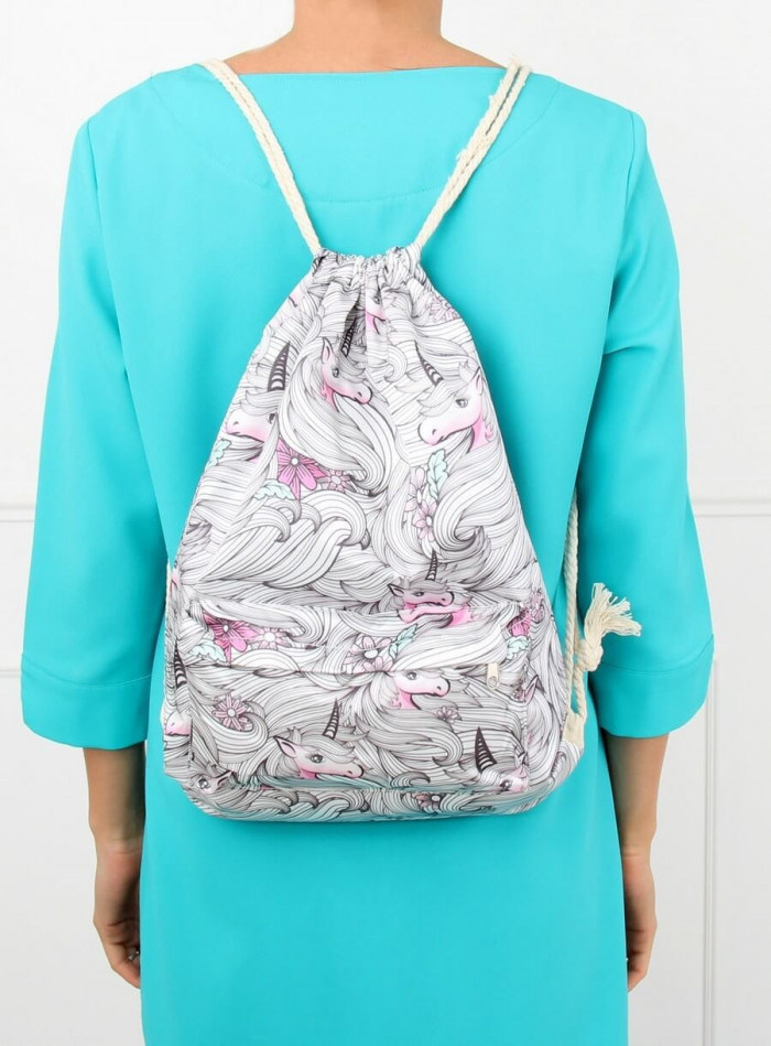 Женский спортивный рюкзак-мешок с рисунком  torebki