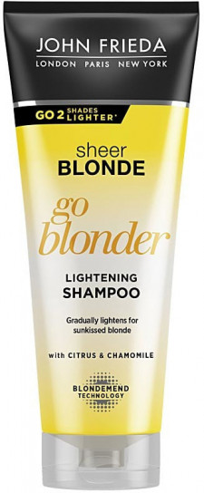 John Frieda Sheer Blonde Go Blonder Осветляющий шампунь для натуральных, мелированных и окрашенных светлых волос 250 мл