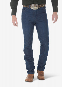 Мужские синие джинсы зауженные Wrangler Mens Cowboy Cut Slim Fit Straight Leg Jeans