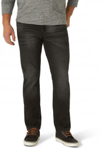 Мужские черные джинсы прямые Wrangler Mens Slim Straight Fit Jean