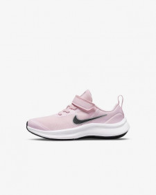Кроссовки для девочки Nike розовый цвет, на шнуровке и липучке