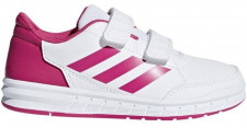 Кроссовки для девочки adidas розово-белый цвет, на липучках