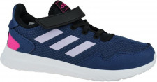 Кроссовки для девочки adidas синий цвет, на шнуровке и липучке