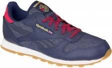 Кроссовки для девочки Reebok синий цвет, на шнуровке
