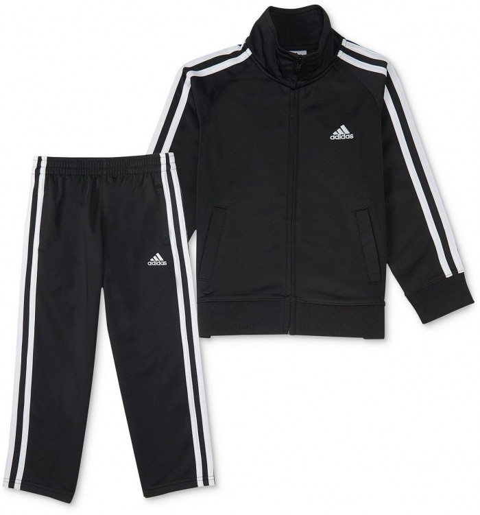 Спортивный костюм для мальчика adidas Toddler Boys Basic Tricot Jacket and Pants Set, 2 Piece цвет черный размер 4T �� купить недорого с доставкой, 75329