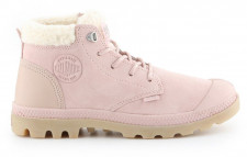 Женские ботинки на шнуровке замшевые нежно-розовые Palladium