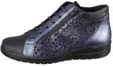 Женские ботинки на шнуровке кожаные синие SOLIDUS