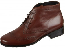 Женские ботинки кожаные коричневые на шнуровке Semler