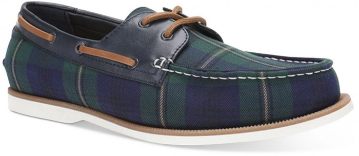 Club Room Men s Plaid Boat Shoes Created for Macy s 87925