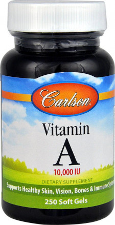 Carlson Vitamin A  Витамины A 10 000 МЕ 250 капсул