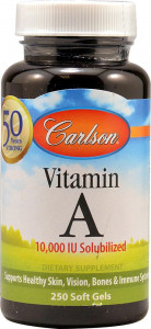 Carlson Vitamin A Solubilized Витамин А 10000 МЕ 250 капсул