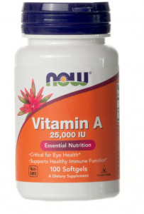 Now Foods Vitamin A  Витамин А 25000 МЕ 100 капсул