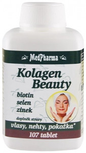 MedPharma Collagen Beauty Biotin Selenium Zinc Комплекс с коллагеном, биотином и цинком для здоровья кожи, волос и ногтей 107 таблеток