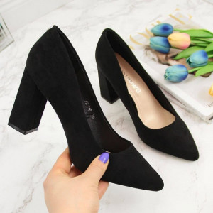 Женские замшевые туфли Inny Pumps on the post suede Sergio Leone W SK316A black