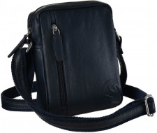 Мужская сумка через плечо повседневная кожаная черная Factory Price Torby-243-WCN-8082-granatowy