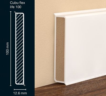 Плинтус на деревянной основе Dollken (Долкен) Cubu Flex Life 60 Черный 110 2500x60x12.6