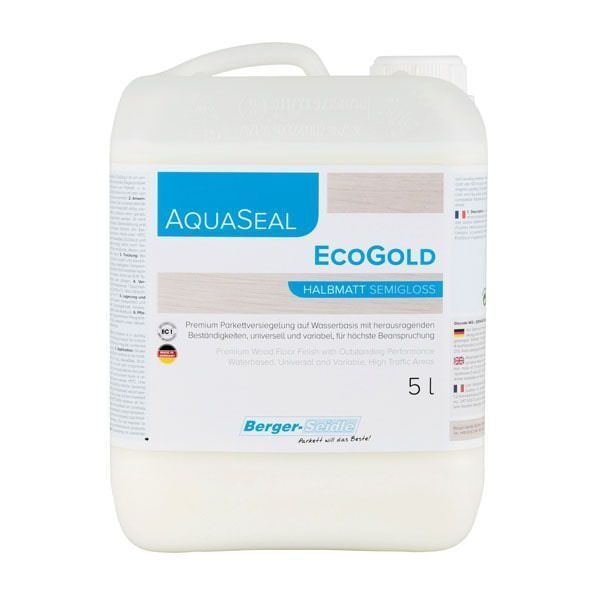 Однокомпонентный акрилово-полиуретановый лак на водной основе «Berger Aqua-Seal EcoGold» полуматовый,5 л.