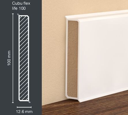 Плинтус на деревянной основе Dollken (Долкен) Cubu Flex Life 80 Антрацит 1209 2500x80x12.6