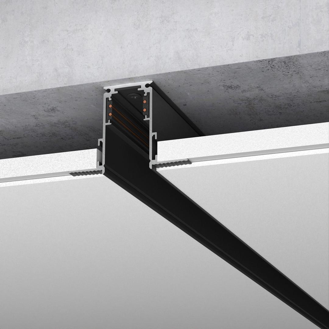 Slim Magnetic Шинопровод встраиваемый черный (3м) 85128/00 85128/00