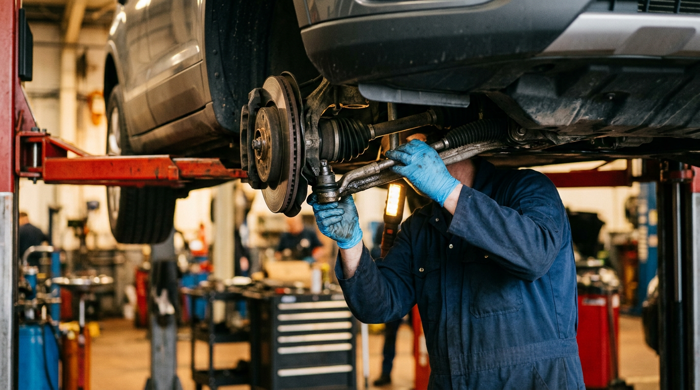 Признаки неисправности рулевой рейки: стук, люфт, течь