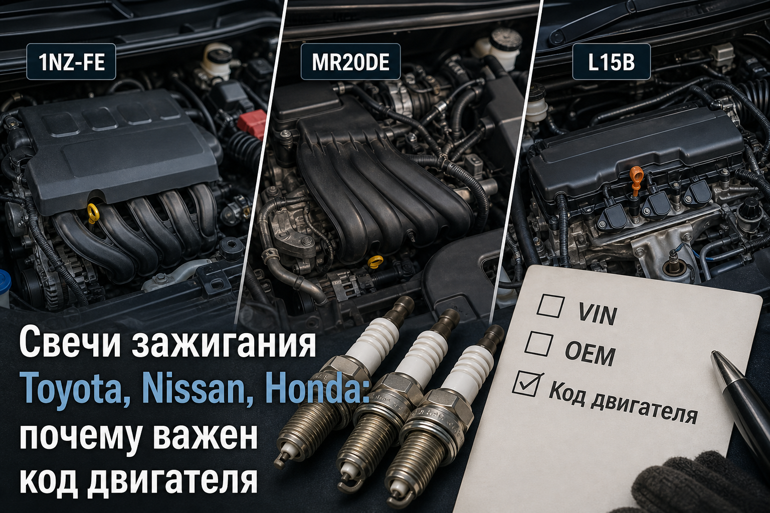 Свечи зажигания Toyota, Nissan, Honda: почему важен код двигателя