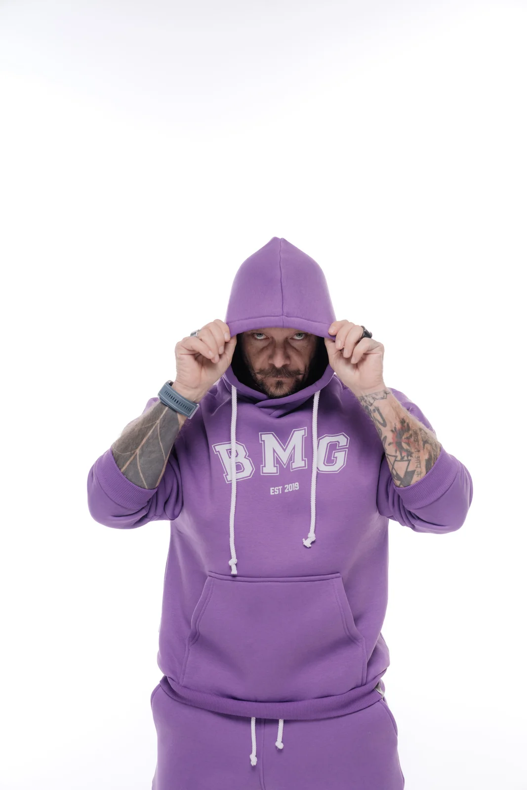 Худи BMGBRAND "BMG" 01 Фиолетовый (Начес) — фото 3