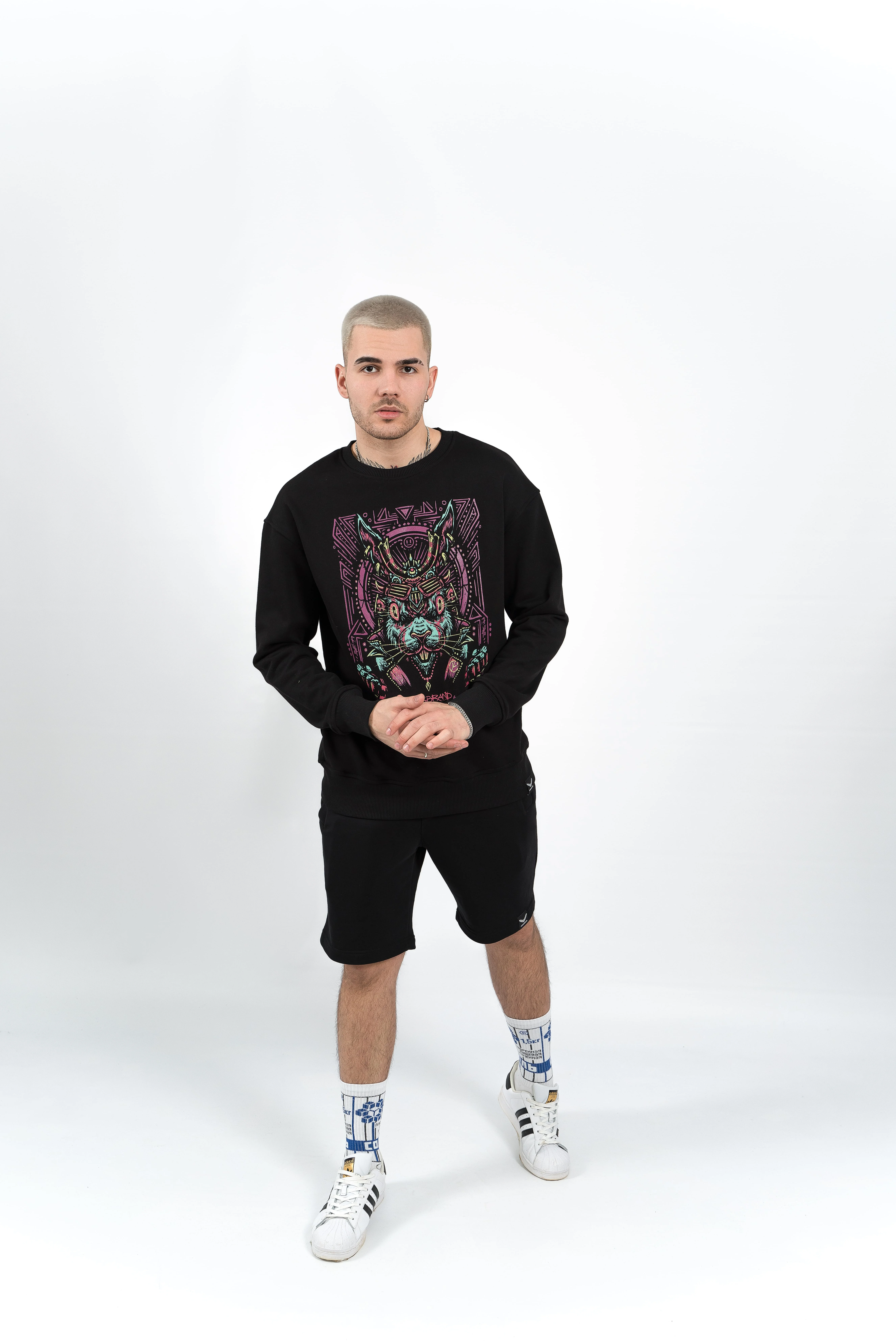 Свитшот BMGBRAND (TS23)  "Cyber Hare" Черный 3-х нитка Б/Н — фото 3
