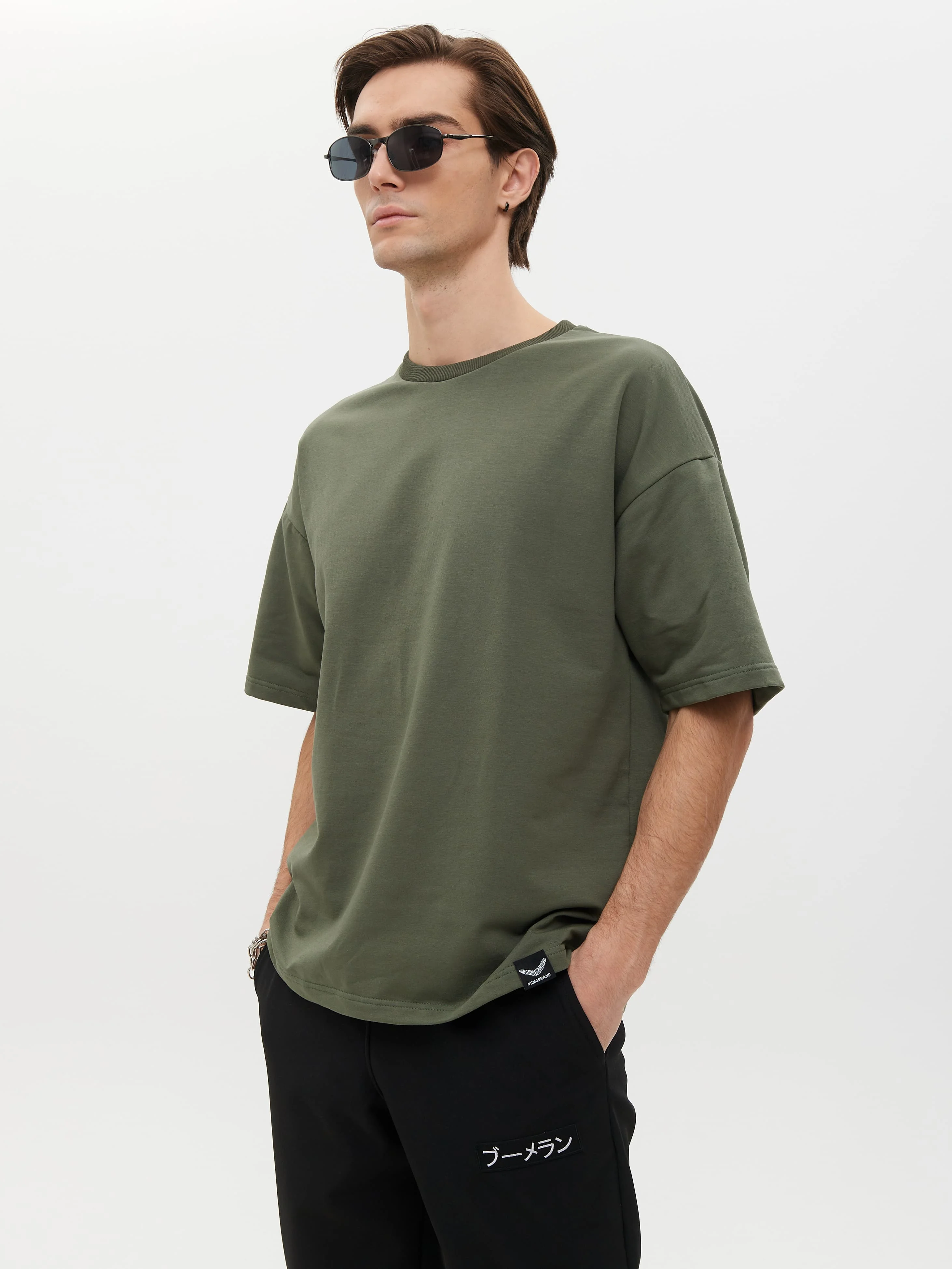 Футболка BMGBRAND (Oversize UR) 2-х нитка Хаки — фото