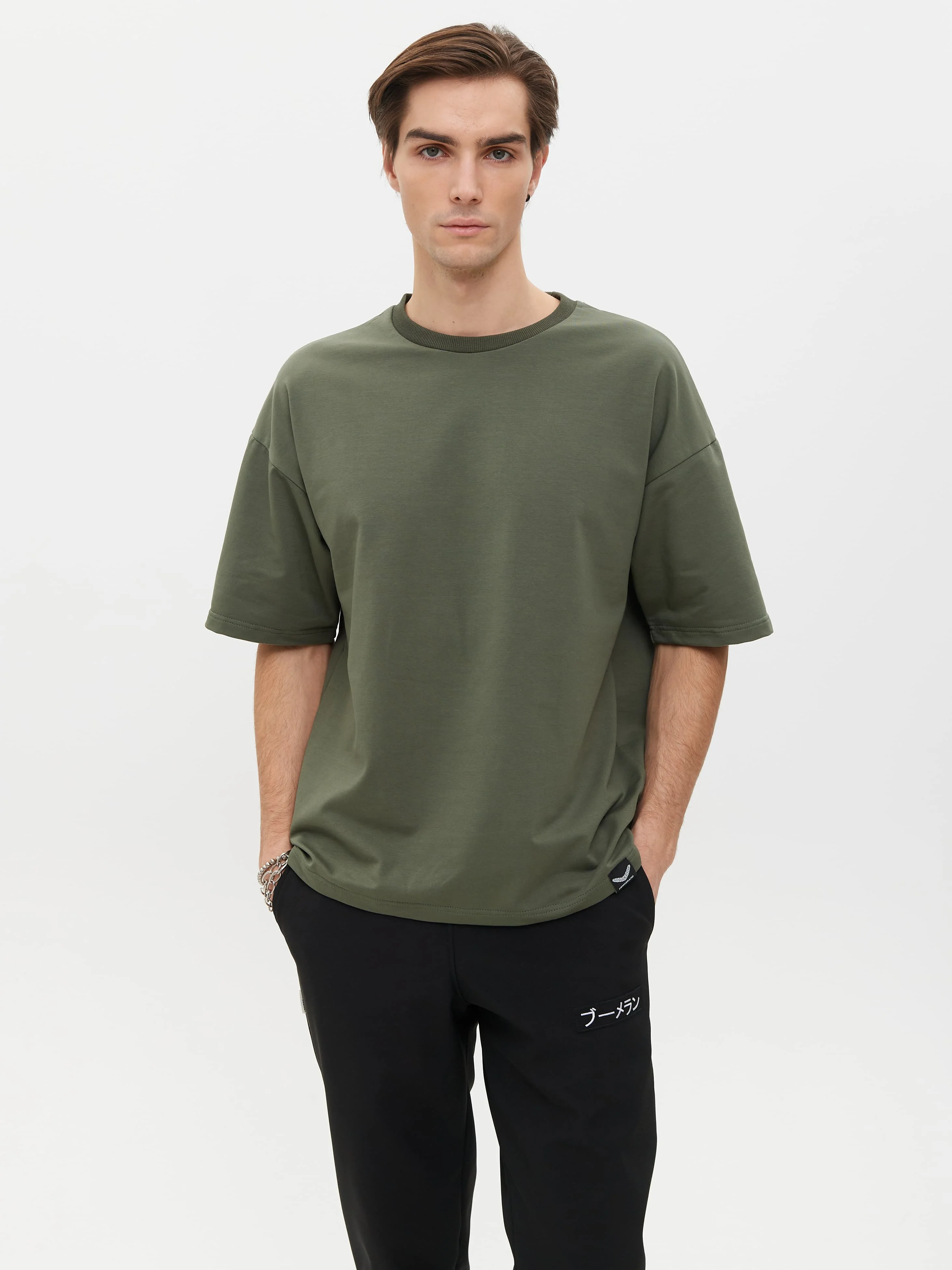 Футболка BMGBRAND (Oversize UR) 2-х нитка Хаки — фото 6