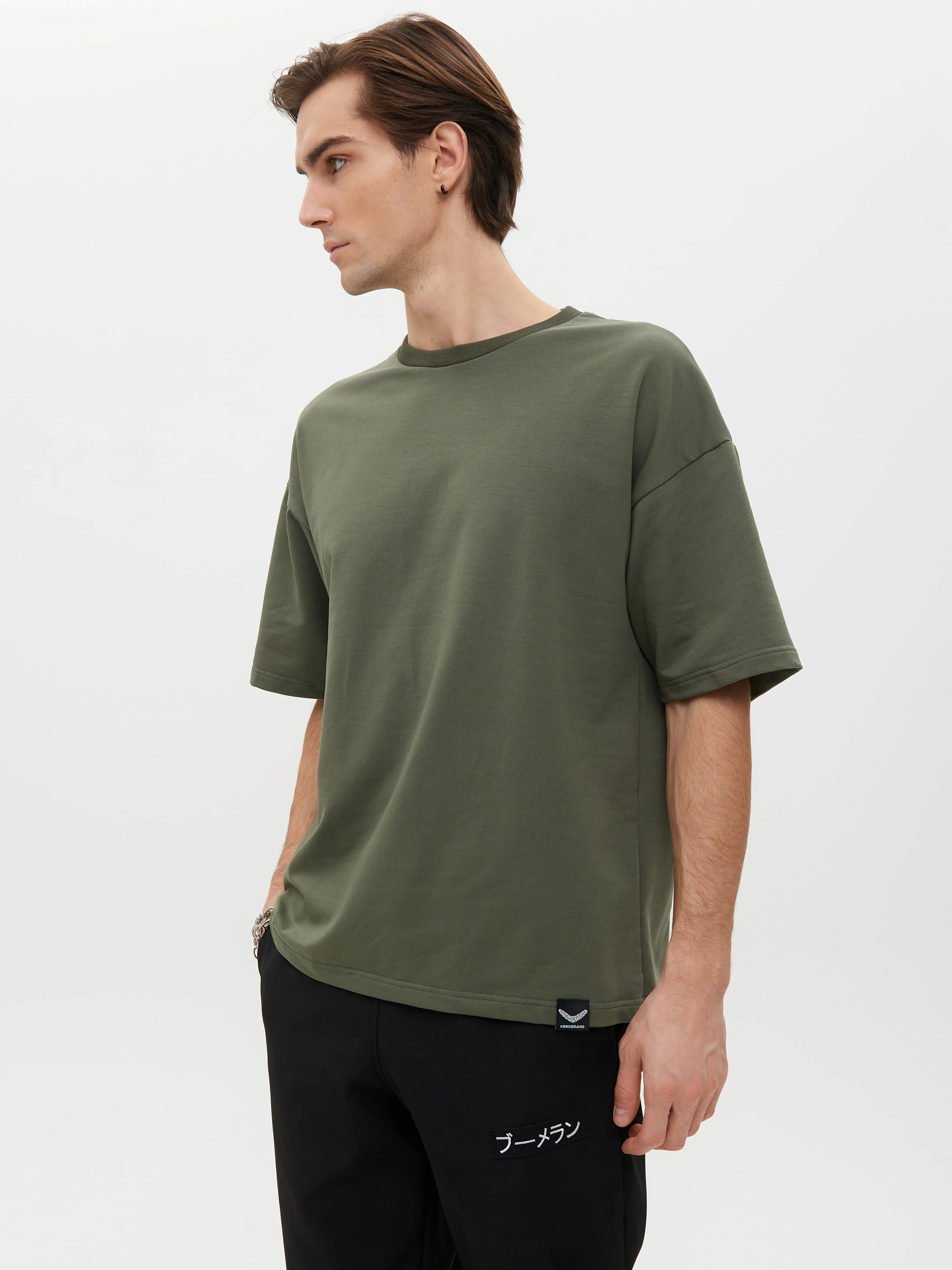 Футболка BMGBRAND (Oversize UR) 2-х нитка Хаки — фото 4