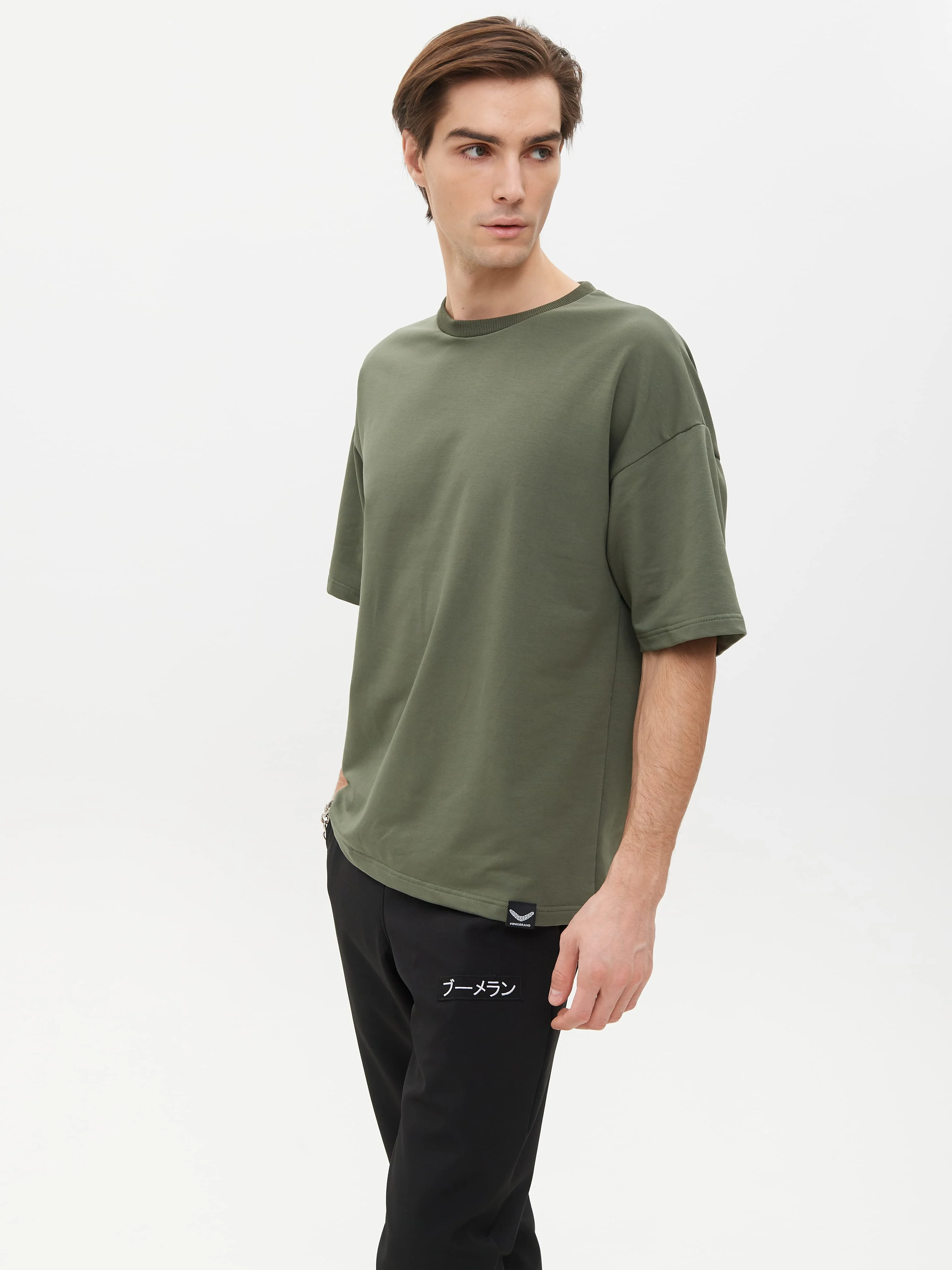Футболка BMGBRAND (Oversize UR) 2-х нитка Хаки — фото 5