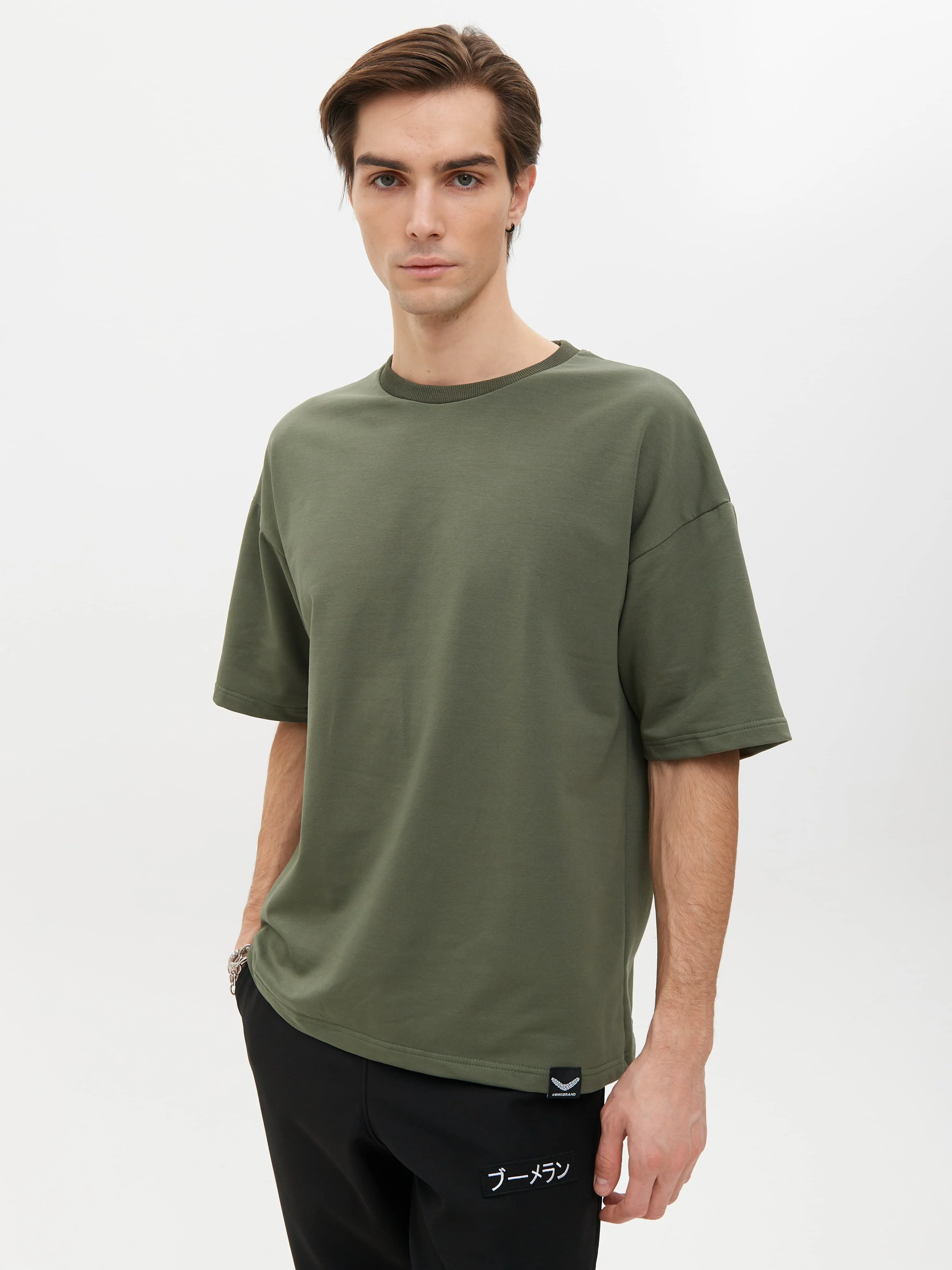 Футболка BMGBRAND (Oversize UR) 2-х нитка Хаки — фото 3