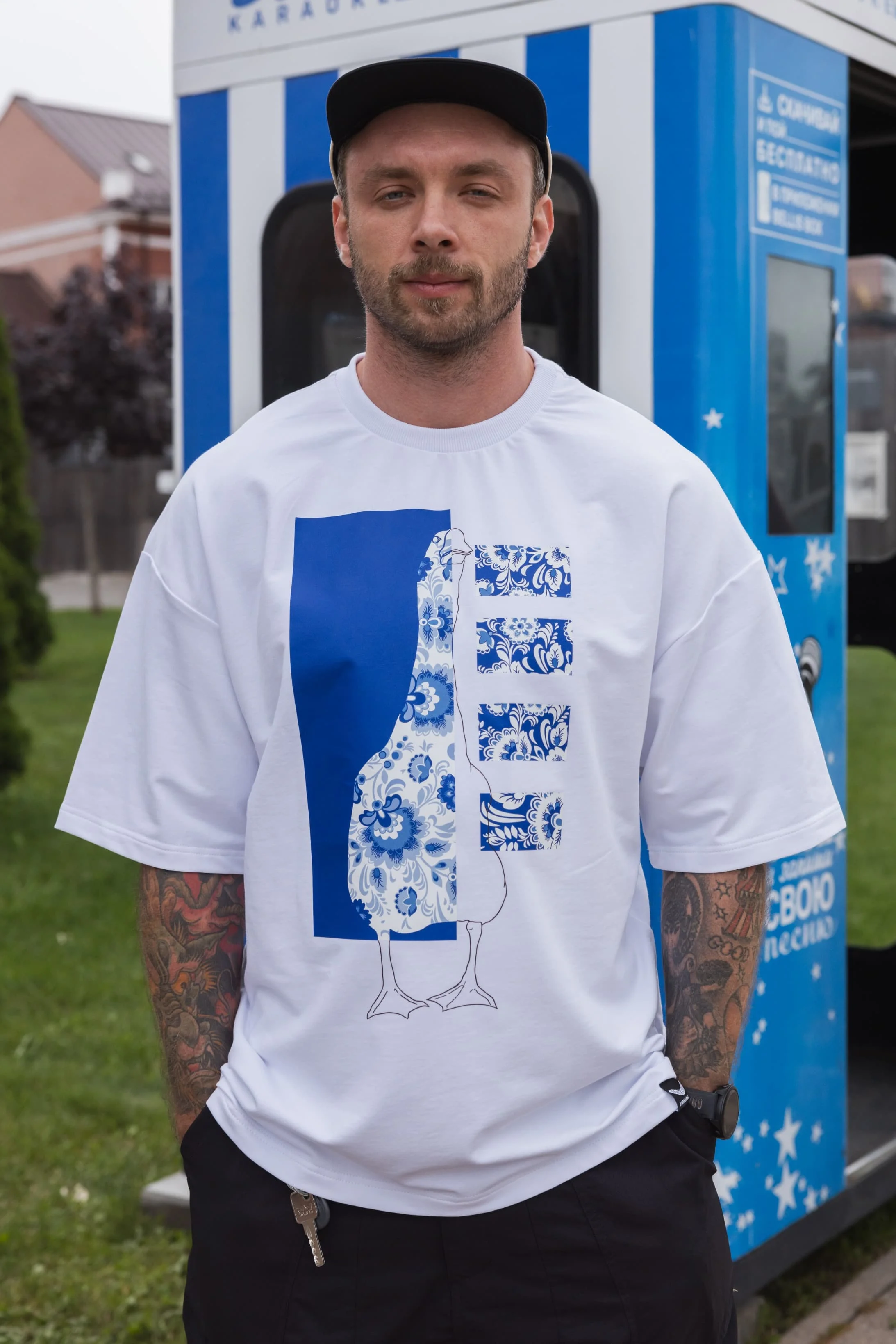 Футболка BMGBRAND (Oversize UR) Гусь Белый — фото
