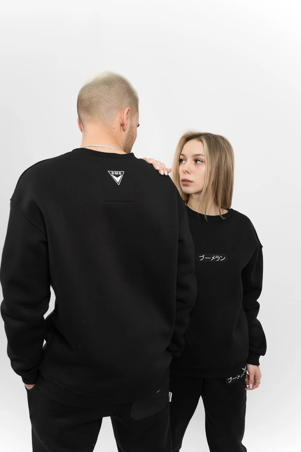Свитшот BMGBRAND  (LOGO) 3-х нитка Без начёса Черный — фото 2