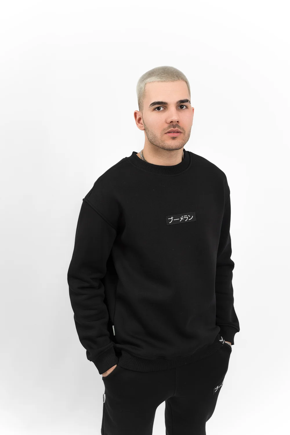 Свитшот BMGBRAND (LOGO) 3-х нитка Без начёса Черный — фото 4