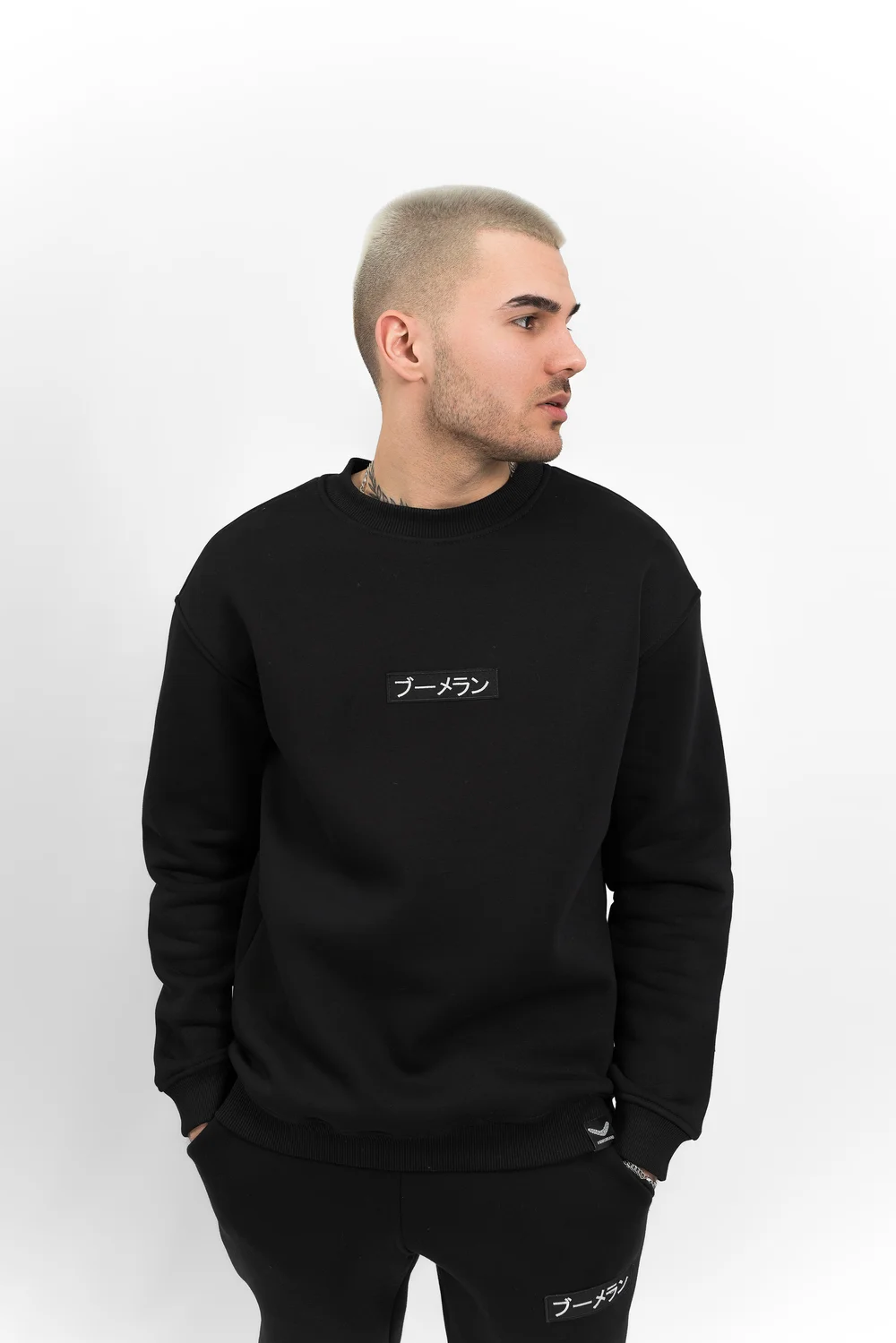 Свитшот BMGBRAND  (LOGO) 3-х нитка Без начёса Черный — фото 3