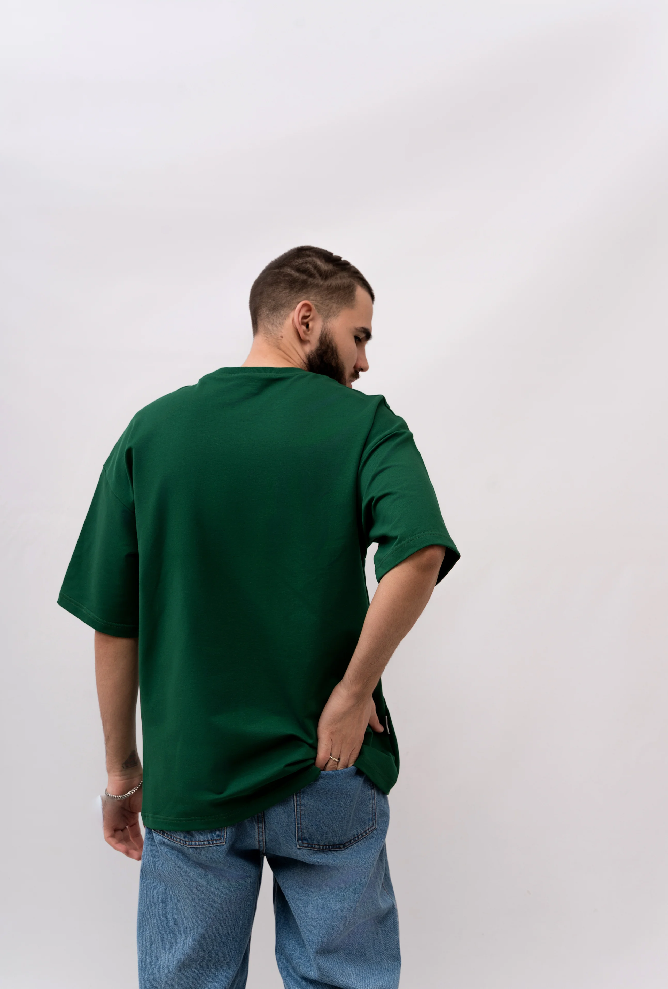 Футболка BMGBRAND (Oversize UR) 2-х нитка Зеленый — фото 4
