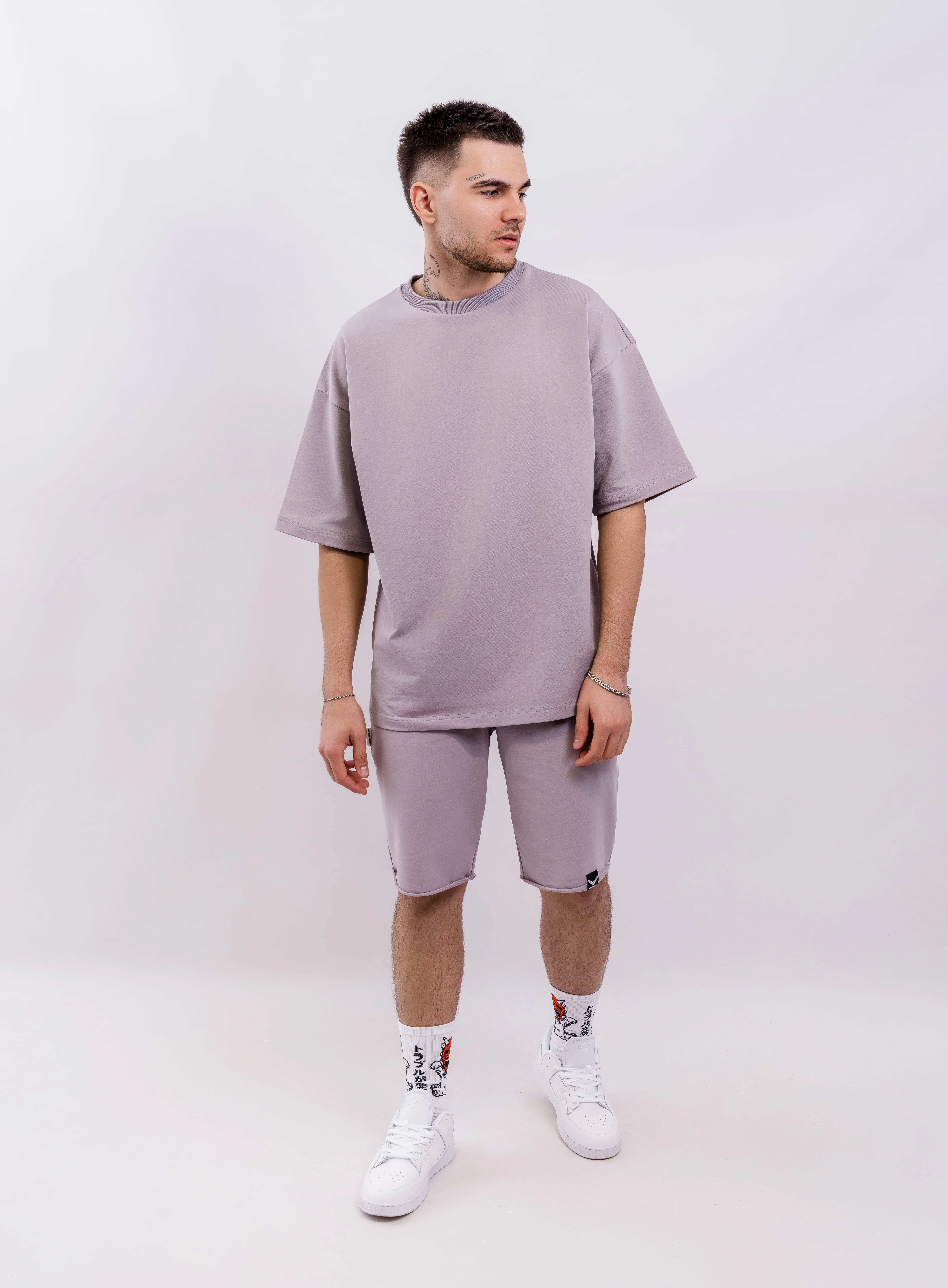 Футболка BMGBRAND (Oversize UR) 2-х нитка Серая — фото 3