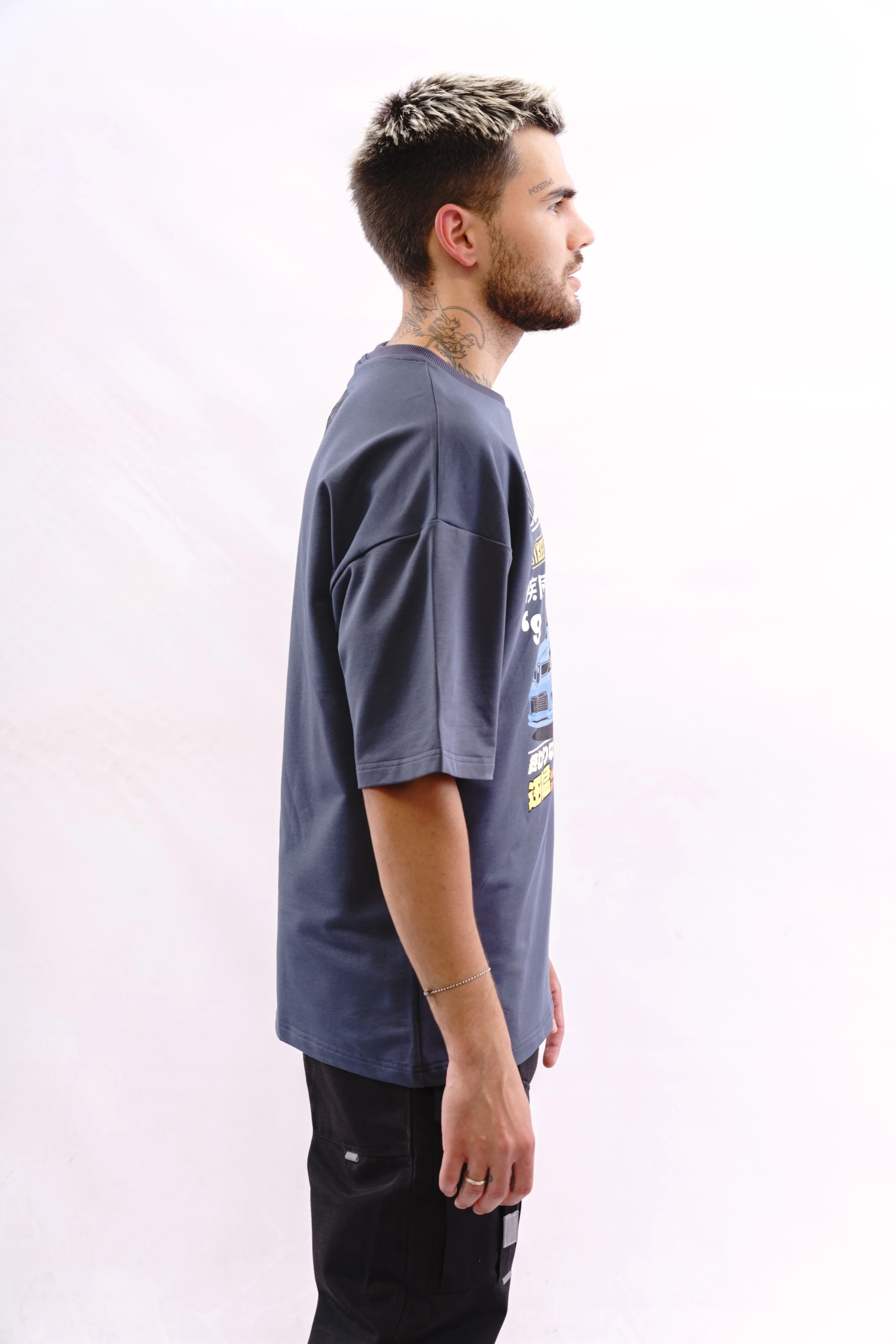 Футболка BMGBRAND (JDM (Subaru)) Oversize 2-х нитка Серый — фото 4
