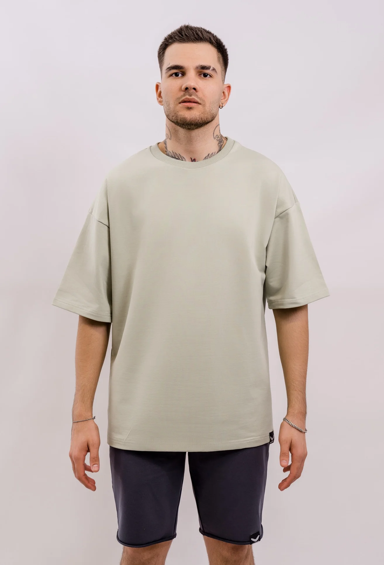 Футболка BMGBRAND (Oversize UR) 2-х нитка Оливка — фото