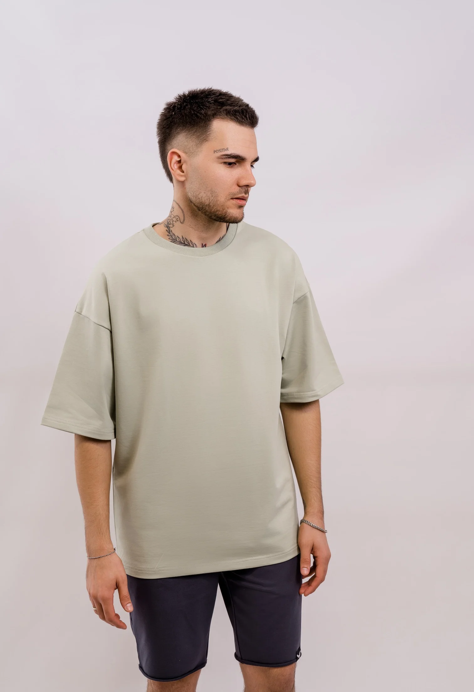 Футболка BMGBRAND (Oversize UR) 2-х нитка Оливка — фото 3