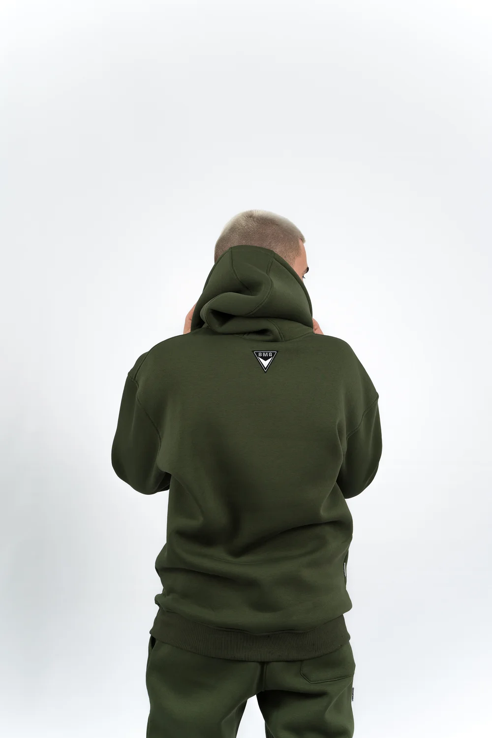 Худи BMGBRAND "LOGO" ХАКИ 3-х Нитка Без начёса — фото 2