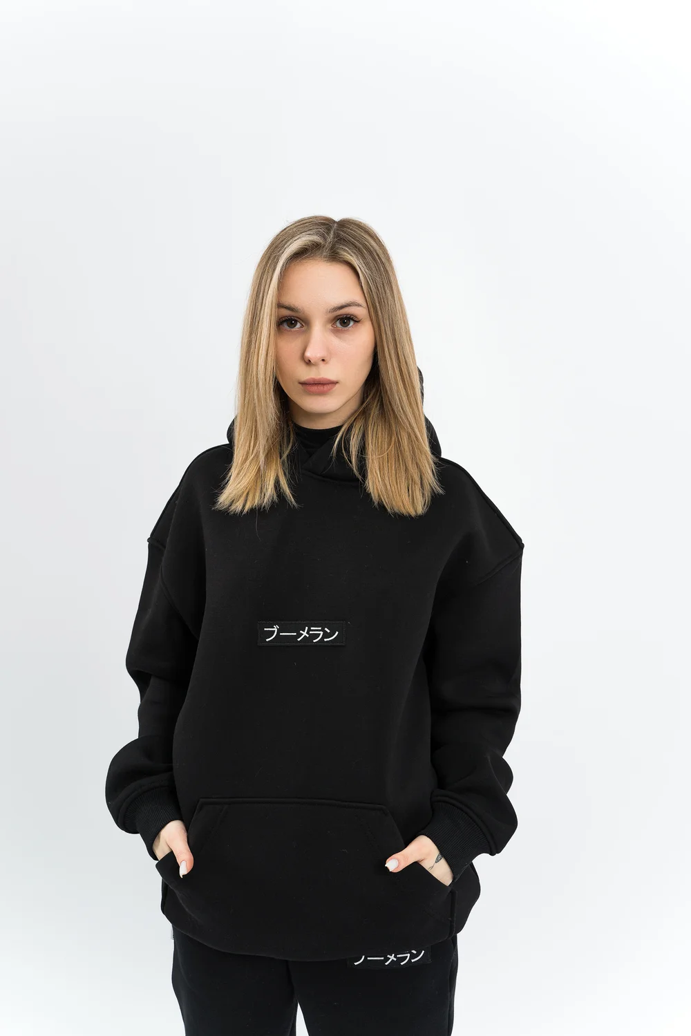 Худи BMGBRAND "LOGO"  Черный 3-х Нитка Без начёса — фото 4