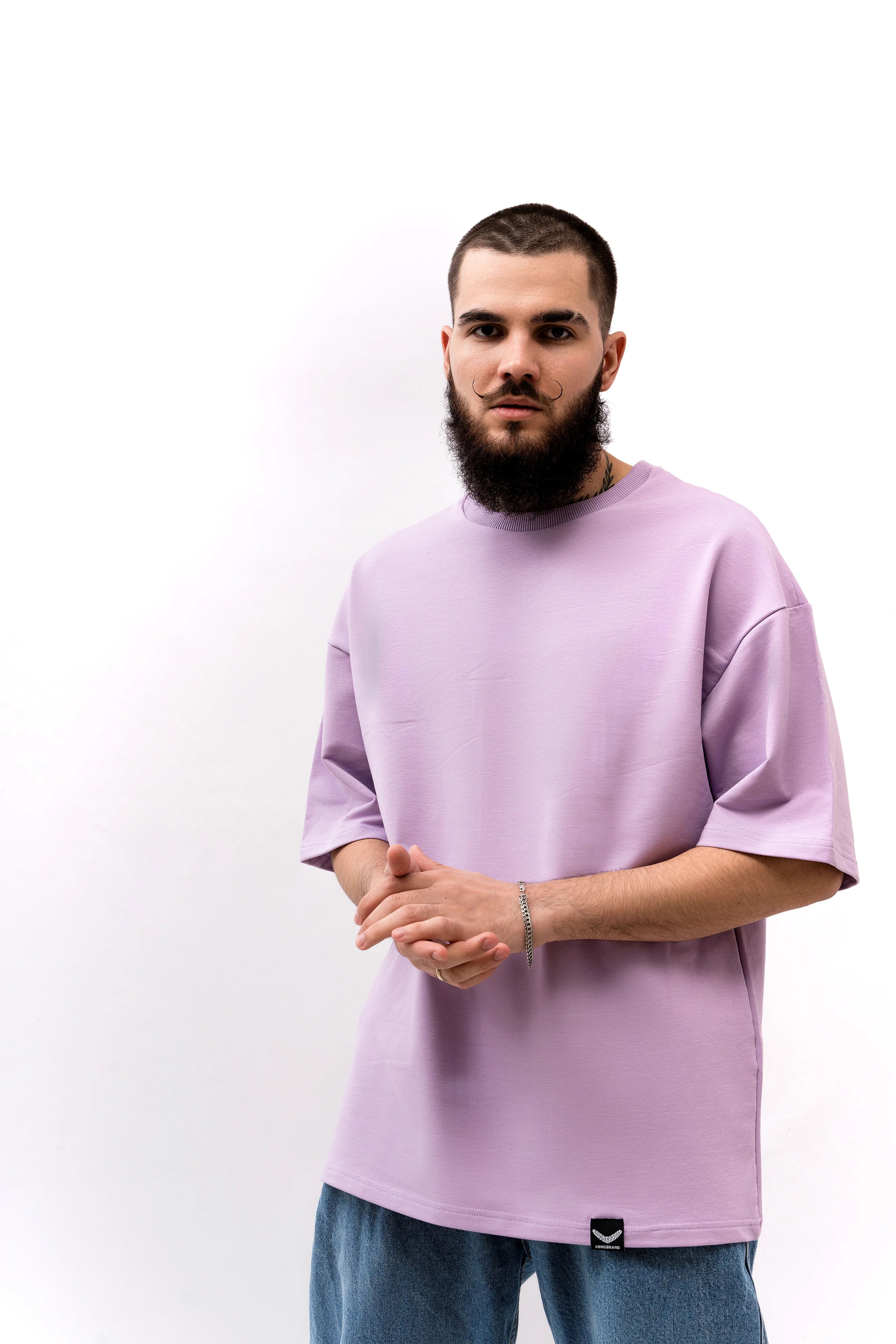 Футболка BMGBRAND (Oversize UR) 2-х нитка Сиреневый — фото 2