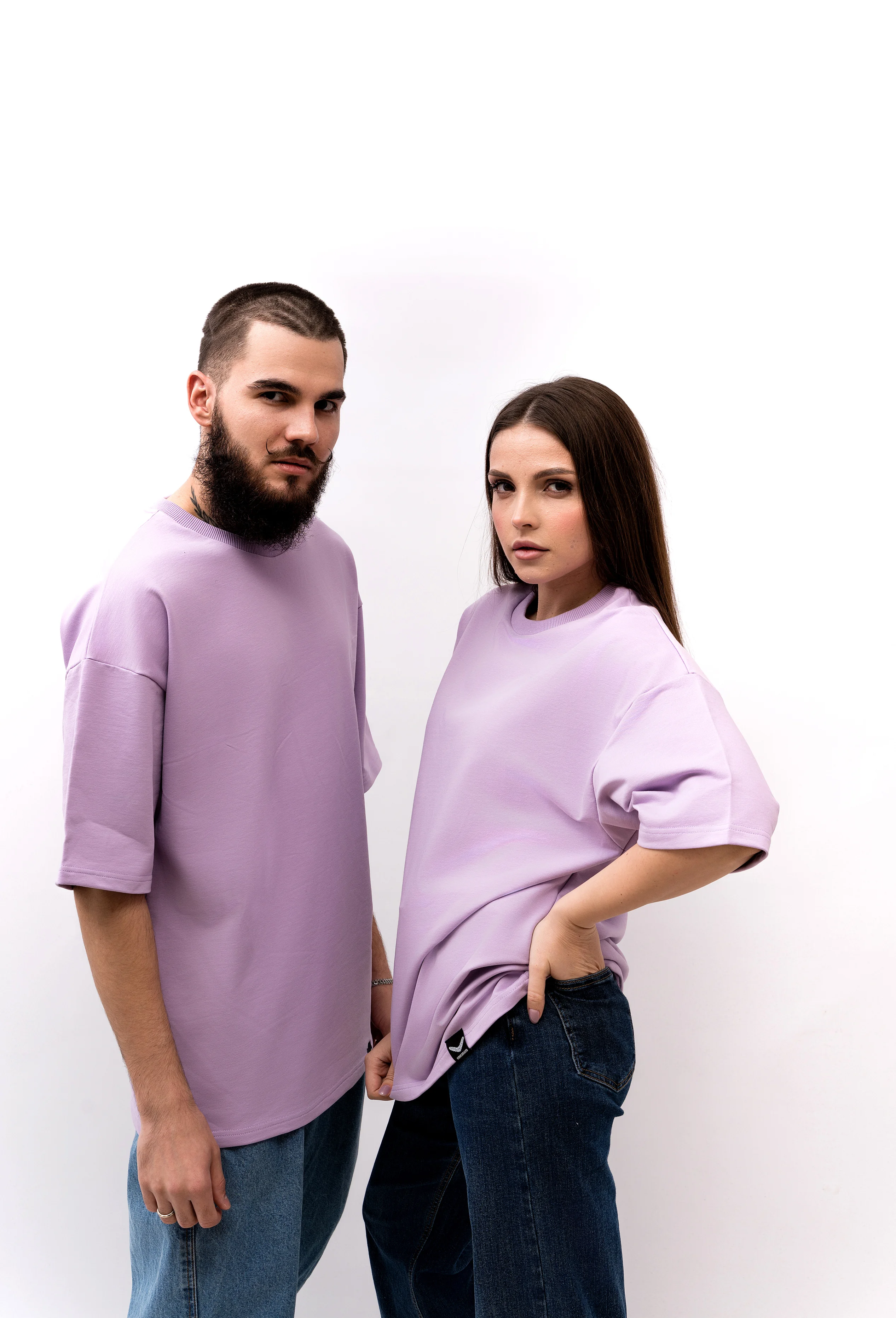 Футболка BMGBRAND (Oversize UR) 2-х нитка Сиреневый — фото 3