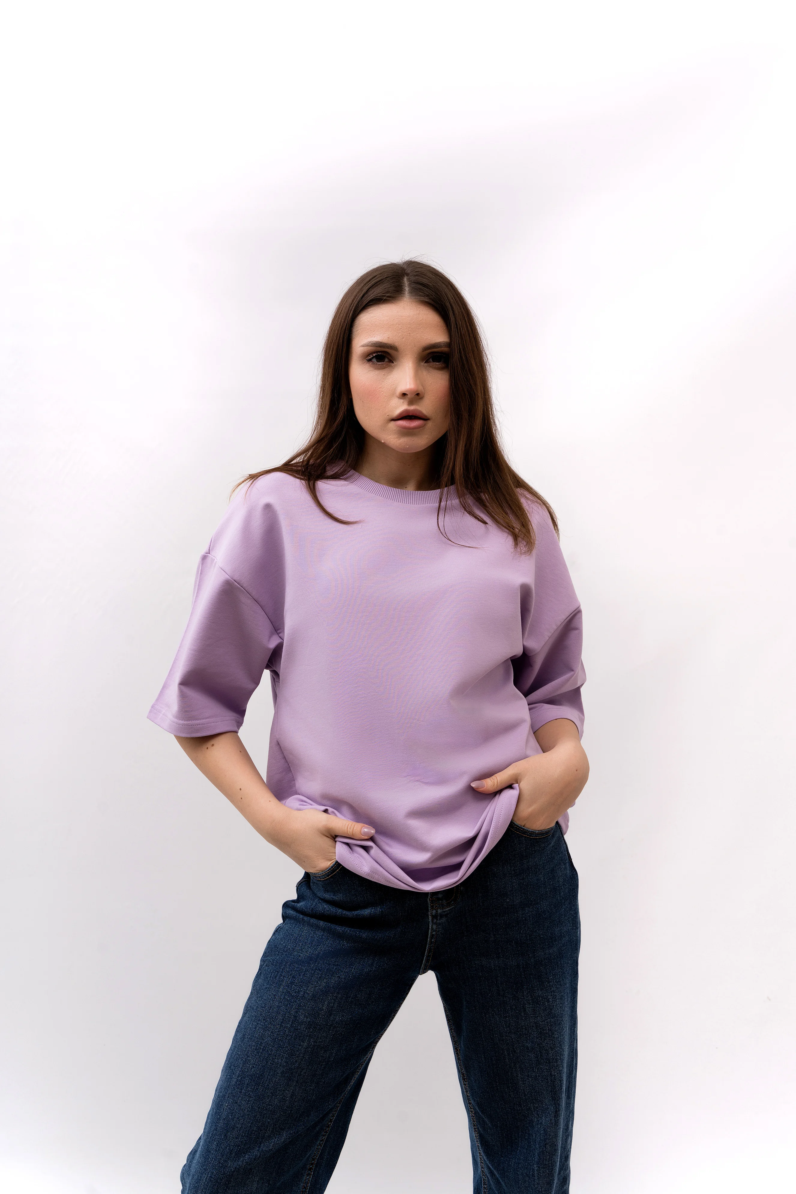 Футболка BMGBRAND (Oversize UR) 2-х нитка Сиреневый — фото 6